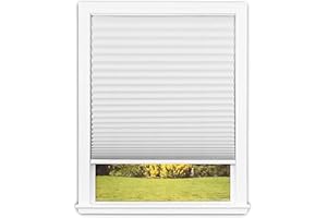 Redi Shade No Tools Easy Lift Trim-at-Home Cordless Pleated Light Blocking Fabric Shade White, 48" W x 64" L, (Fits windows 31 in - 48 in)