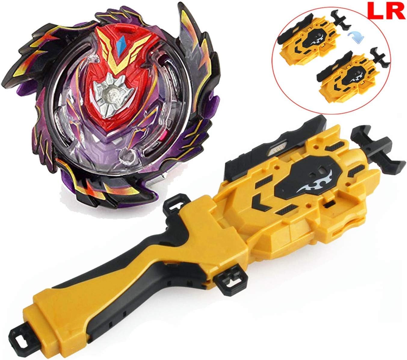 Bey Burst Blades Evolution Left Right String Launcher Grip Kits Starter B-96 Strike GOD Valkyrie.Mugen Funsion with LR Bey Launcher 4D Bey Battling Top Gyro Beys Spinning Top Bey Battle Set Game Toys