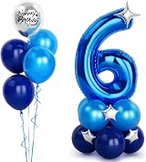 Balloon Dance 40 Inch Blue Number 6 Balloon Party Decor Kit