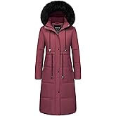 CREATMO US Women's Long Winter Coat Warm Waterproof Puffer Jacket Snow Quilted Bubble Parka with Hood