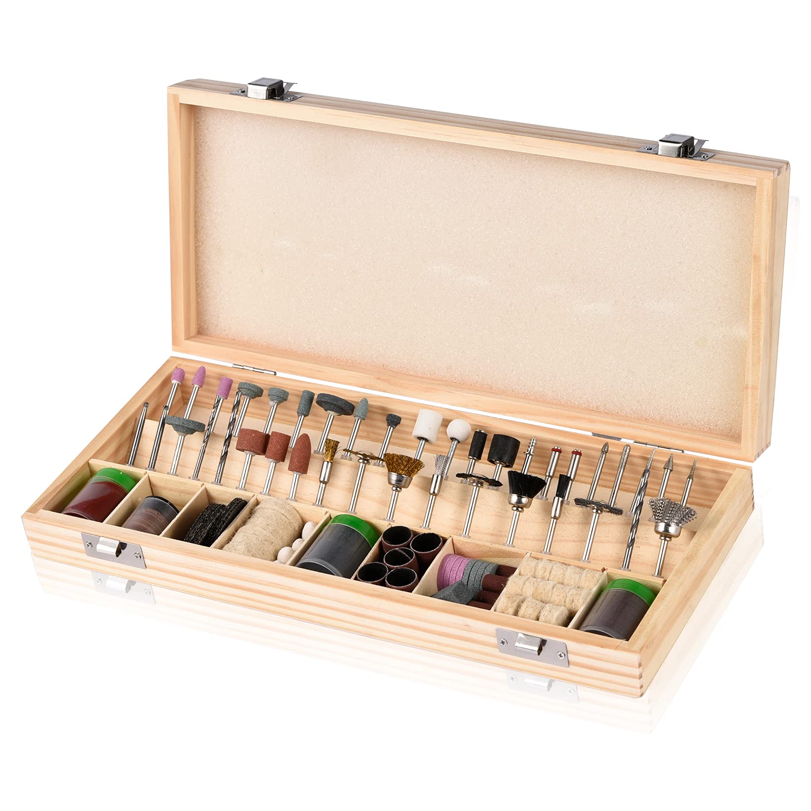 Eagles 228pcs Rotary Tool Accessories Kit for Sanding/Polishing/Cutting/Carving Wood, Stone, Jewelry, Glass, Ceramic - Silicon Carbide Grit, Compatible with Grinder, Mill Crane, Drill