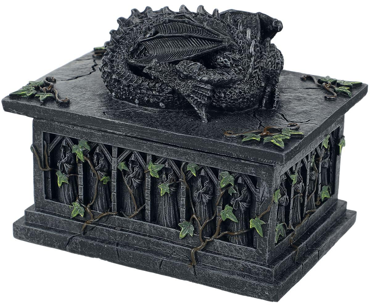 Nemesis Now NOW102 Dragon Tarot Box Black, Resin, 18cm