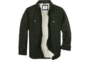 COEVALS CLUB Men's Flannel Shacket Casual Button Snap Sherpa Quilted Lined Premium Jacket Shirts