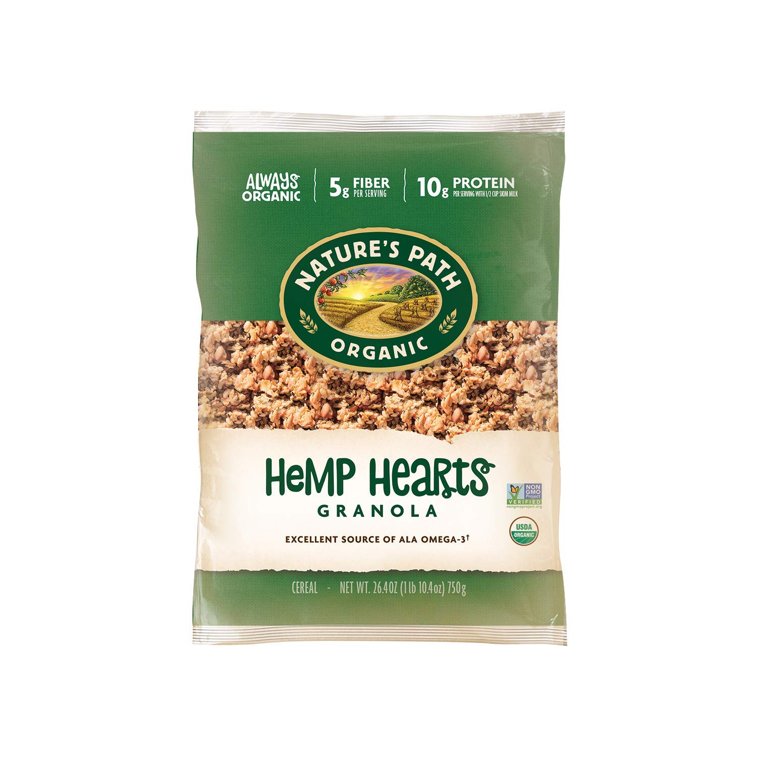 Nature’s Path Hemp Hearts Granola, Healthy, Organic, 26.4-Ounce Eco Pac (Pack of 6)