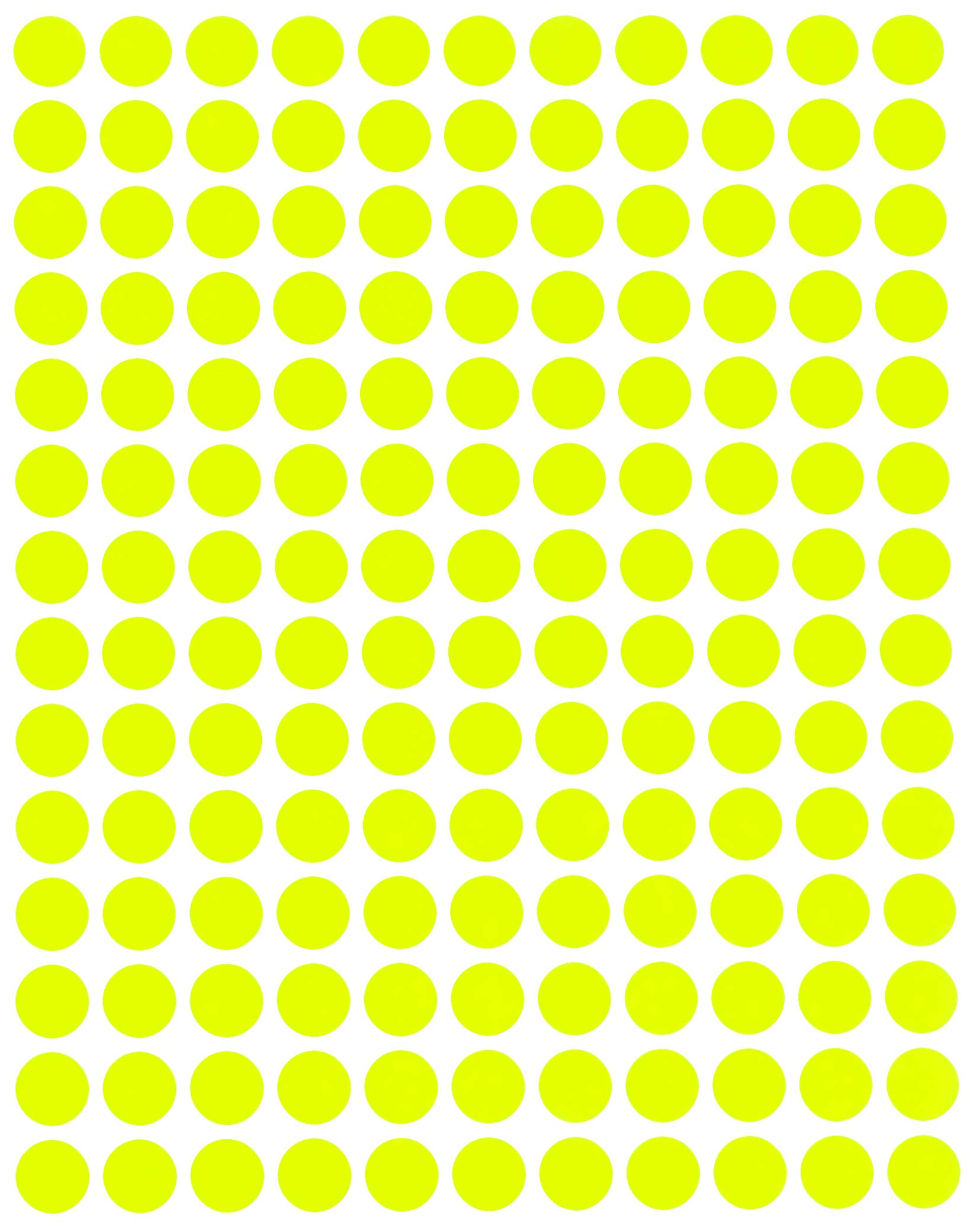 Round Neon Yellow Color Coding Labels 10mm (1cm) Small Dot Stickers 2100 Pack by Royal Green