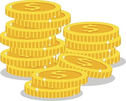 Amazon Com Simple Sparkly Gold Coins Cartoon Vinyl Decal Sticker 4 Wide Automotive