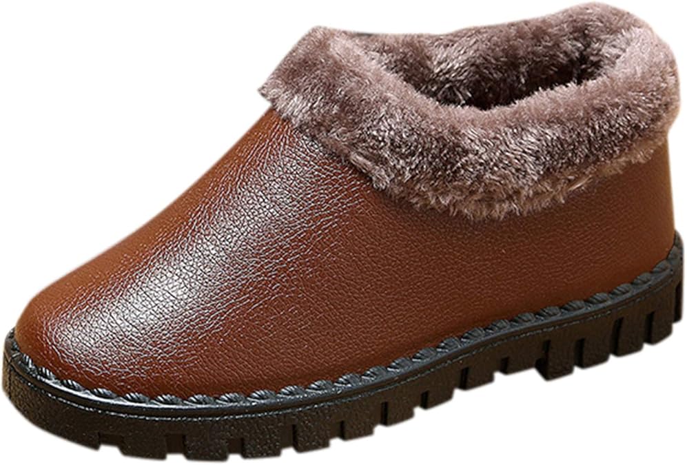 Chaussons Femme Hiver Chaud Peluche Fourrée Confortable Semelle Souple ...
