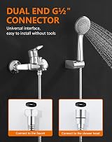 GRIFEMA G851-30 Shower Hose 3m Stainless Steel Anti-Kink Universal G1/2 Chrome view 6