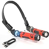 CLAKAP N1 800 Lumens Rechargeable LED Neck Light Detachable Flashlights | Detachable 2 Small Flashlights, Magnetic Base, Work Lamp for Mechanics, Repair, Reading, Gift for Men &amp; Women