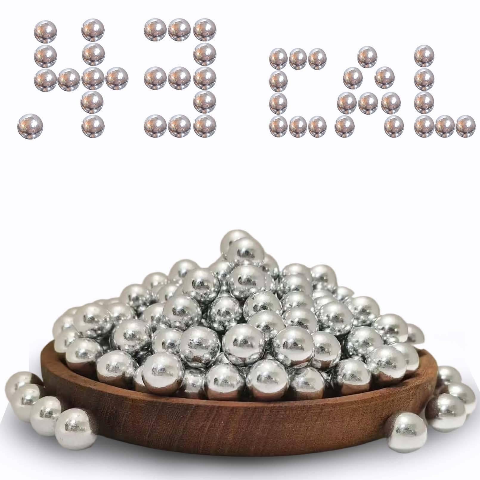 Photo 1 of 100Pcs .43 Caliber Hard Aluminum Balls, 1.83g Reusable Balls for Self Defense & Target Practice (100, Silver)