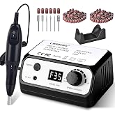 LIERKISS Nail Drill 35000RPM Electric Nail File Professional Dril Nails with 100pcs Sanding Bands and Nail Drill Bits for Acrylic, Gel Nail Manicure &amp; Pedicure