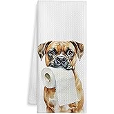 WOTYPU Funny English Mastiff Gifts Bathroom Hand Towels, Mastiff Gifts, Dog Lovers Gifts Decorative Hand Towels for Kids Guest Bathroom Washroom Half Bath, 16x24 Inch