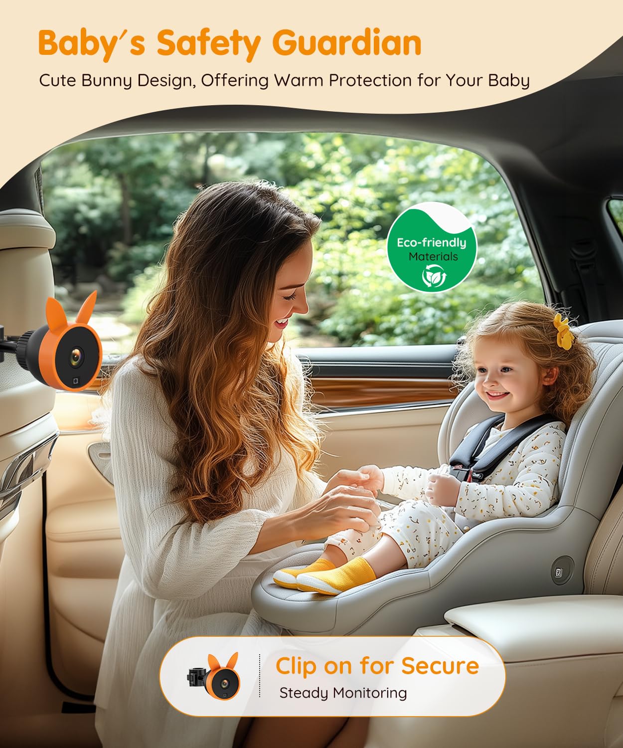 Babyvue BV3 PRO Baby Car Camera for 2 Kids - 7.2