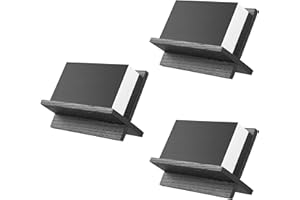 Set of 3 Business Card Holders for Desk - Black Wood Small Cards Holder, Professional Desktop Business Card Stand Display, Wo