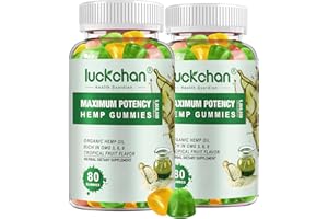 LUCKCHAN 2 Pack Hemp Gummies for Pain, Sleep, Anxiety, Relaxation - Extra Strength Hemp Gummy- High Potency Natural Hеmp Oil Extract Supplement