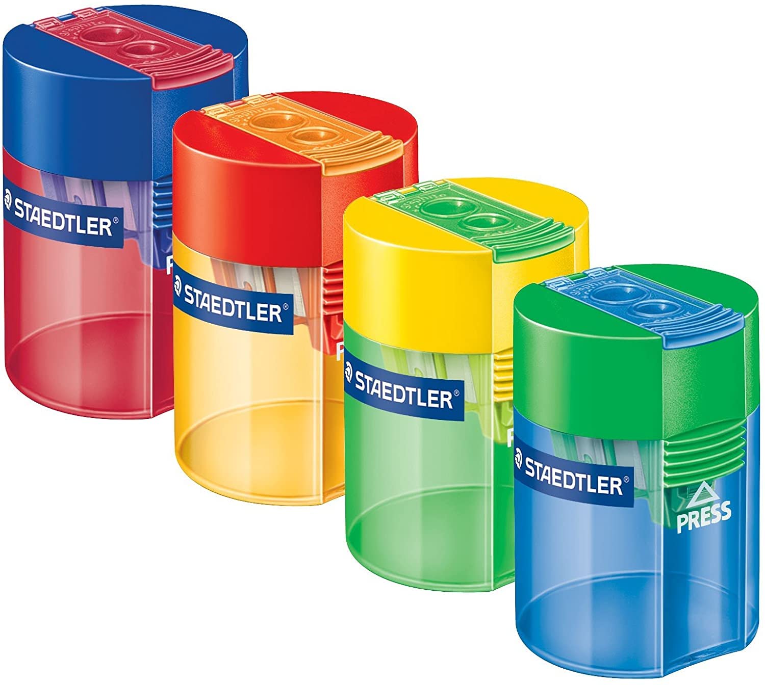 Staedtler Manual Pencil Sharpener In 4 Color Combinations [Pack Of 4