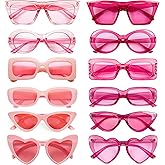 Matcheck 12 Mixed Style Sunglasses Retro Colored Party Glasses Solid Clear Color Costume Bulk Eyeglasses Unisex Adult