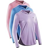 NELEUS Women's Sun Protection Running Shirts Workout Athletic Shirts with Hoods