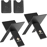 Fortune Nexus Stainless Steel Foldable Cigar Holders &ndash; 2-Pack, with PU Leatherette Pouches &ndash; Portable, Compact Cigar Rest for Travel &amp; Desktop
