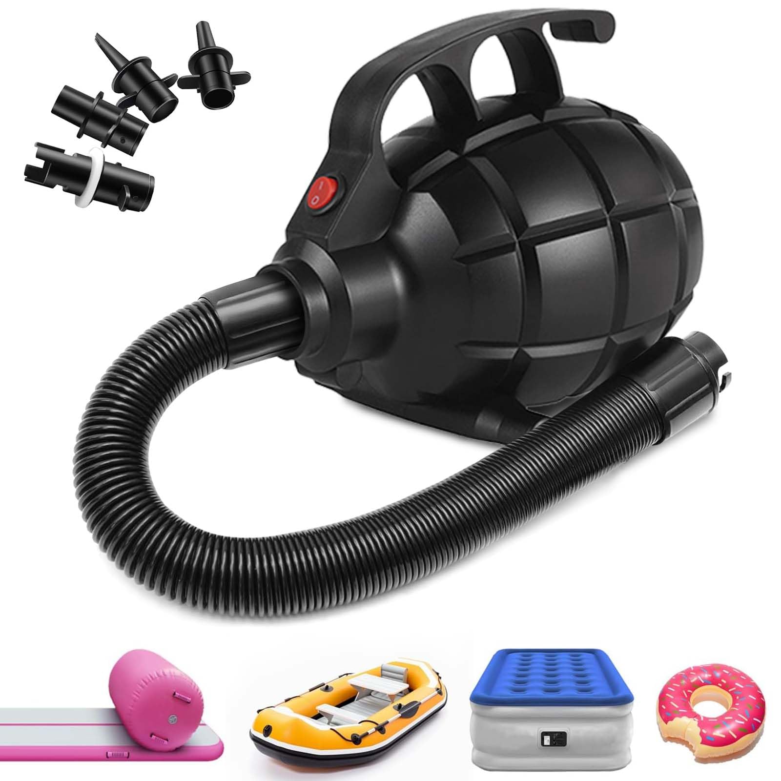 Photo 1 of Electric Air Pump for Inflatable Tumbling Track Mat with 4 Nozzles, AC 110-120V Quick-Fill Inflator, Air Pump for Gymnastics/Flooring/Tumbling/Yoga/Taekwondo/Exercise Gym Fitness Mat