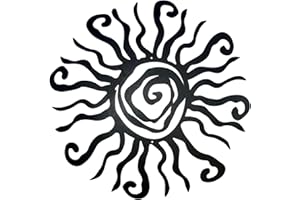 Riverside Designs Wacky Sun Metal Wall Art Indoor/Outdoor Decor - 24" Black Rust Proof Wall Sculpture - Made in USA - Ideal for Bedroom, Garden, Home, Patio and Farmhouse