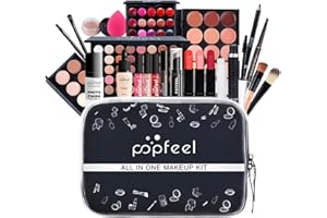 FantasyDay All in One Makeup Kit for Women Full Kit Girls Makeup Gift Sets Xmas Essential Bundle Include Eyeshadow Palette Lipstick Blush Concealer Eyeliner Mascara Foundation Brush Eyebrow Pencil