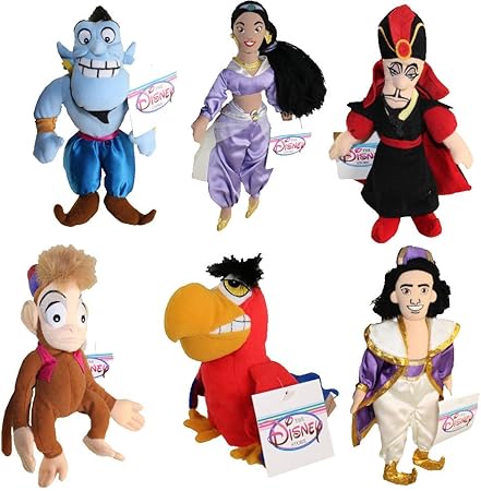 Amazon Aladdin ビーンバッグ6点セット アラジン ジャスミン ヤゴ ジーニー ジャフール アブ付き ぬいぐるみ おもちゃ