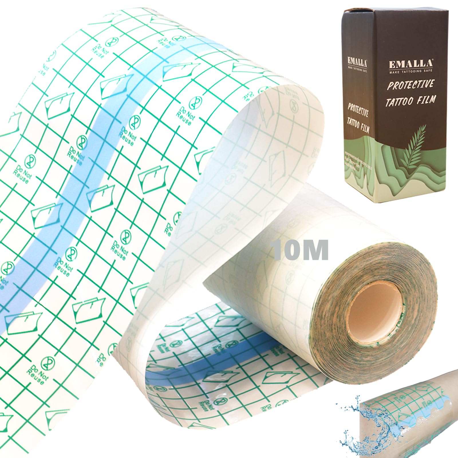 Unihuby Second Skin Tattoo Bandage 10Cm x 10M - Waterproof Film Wrap Cover Pflaster for Swimming