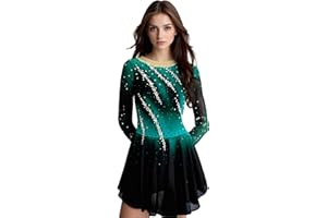 LIUHUO Figure Skating Dress Girl's Long Sleeves Handmade Customized Competition Performation