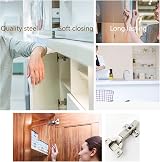 QINGHEC 4 Pcs Inset Soft Close Kitchen Cupboard Hinges 35mm view 2