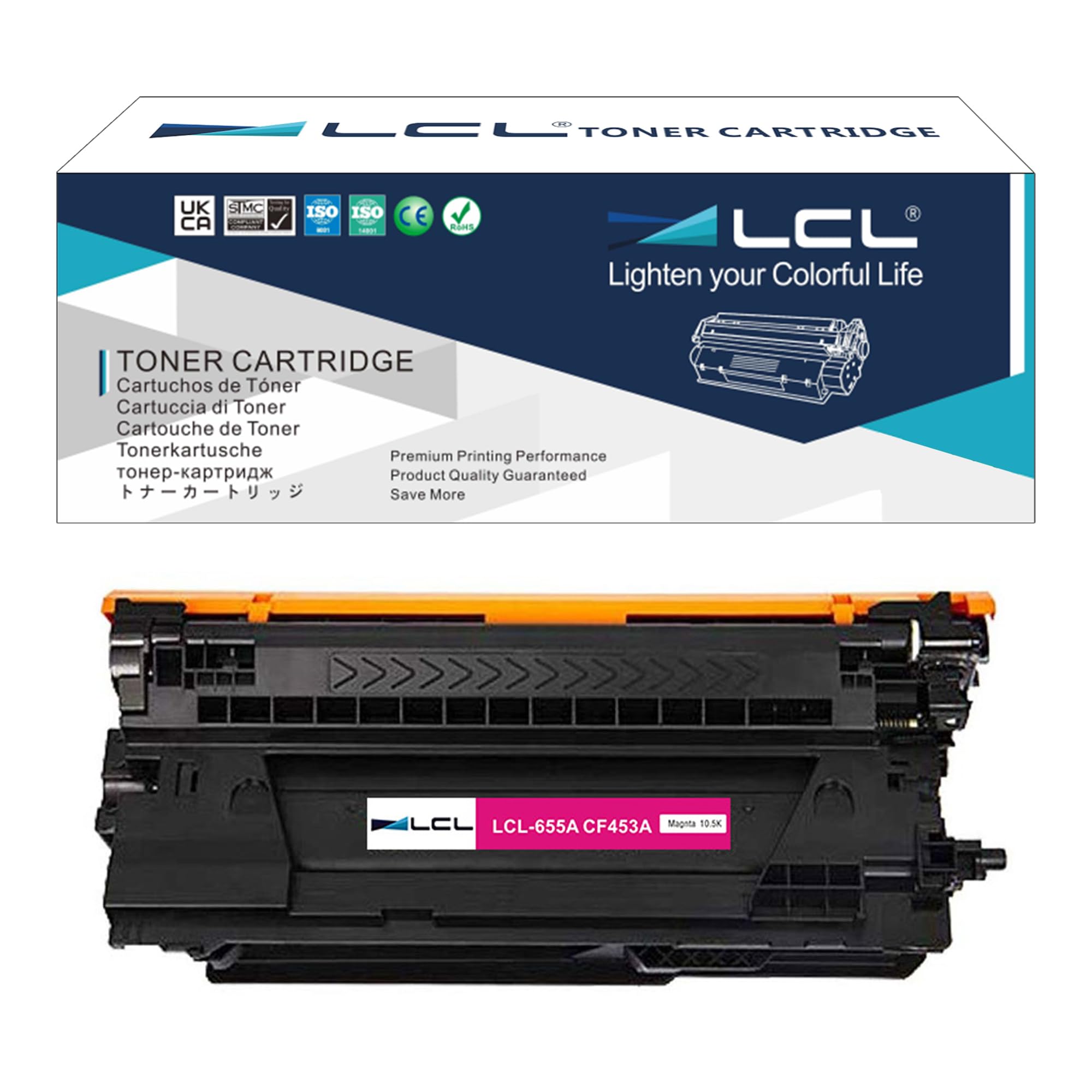 LCL CF453A Toner Cartridge Replacement for HP CF453A 655A for HP Color LaserJet Enterprise Flow MFP M681f M681z M682z Color LaserJet Enterprise M652dn M652n M653dh M653dn M653x MFP M681dh M681f (1 M)