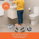 iTrend 11 Inch Folding Step Stool Heavy Duty Plastic Grey White view 5