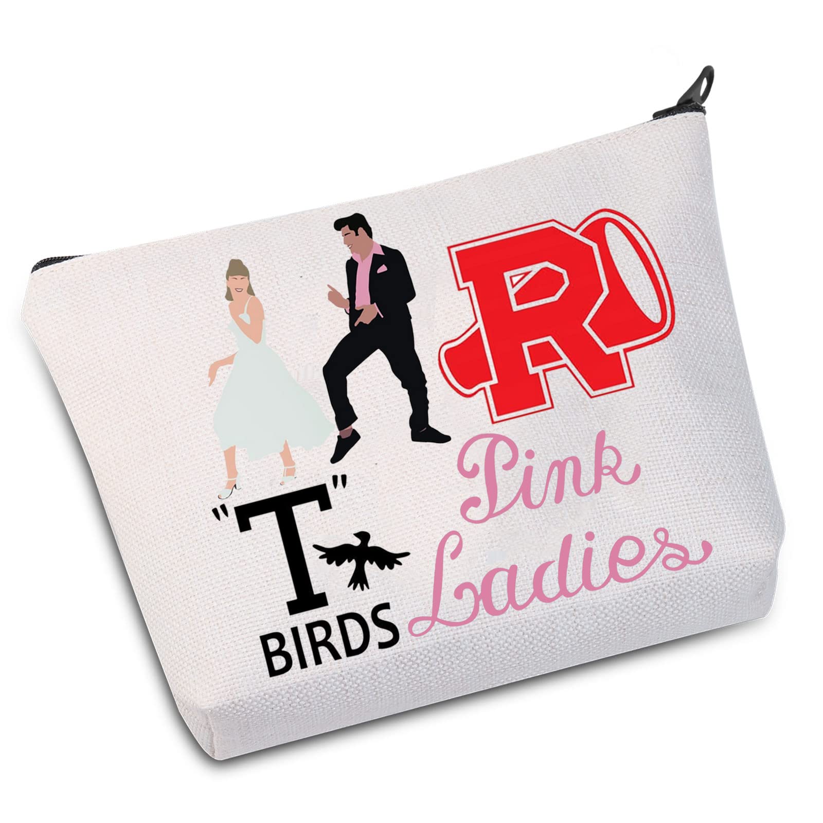 WZMPA Cosmetic Makeup Bag Musical Theatre Fans Gift T Bird Pink Ladies Musical Makeup Zipper Pouch Bag For Friend Family
