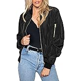 Zeagoo Women's Bomber Jacket Casual Coat Zip Up Spring Fall Clothes with Pockets S-XXL