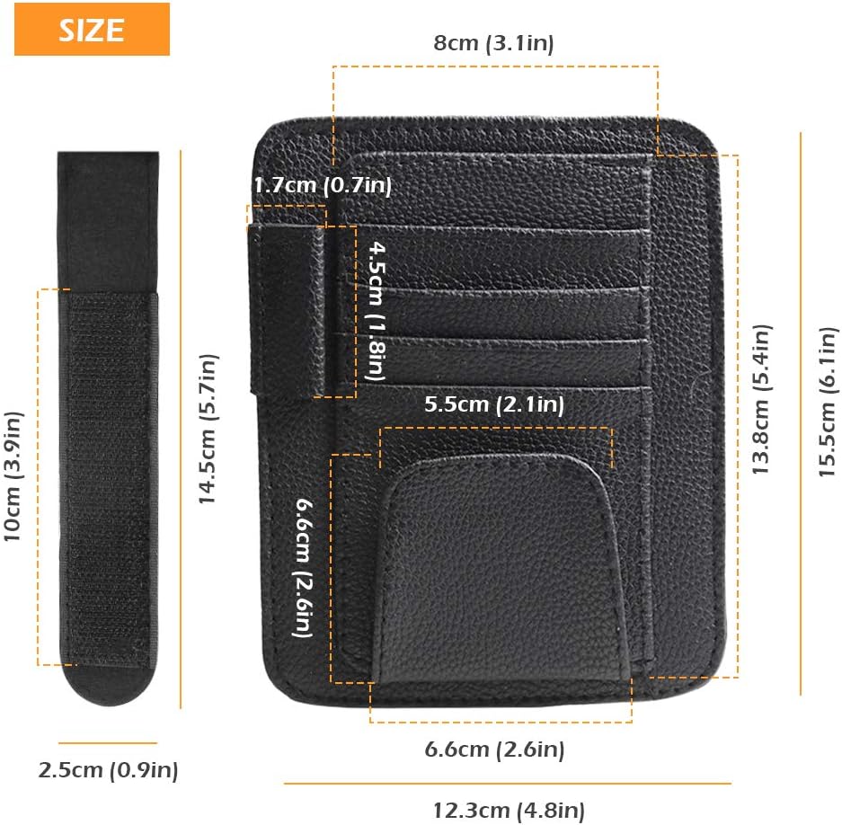 Double Sunglasses & Cards Clips ABS with Protective Sponges & 180 Degree Rotatable Black Intsun