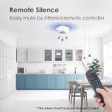 WISUALARM Heat Alarm 10-Year Battery Kitchen Detector BS 5446 Mute Remote view 5