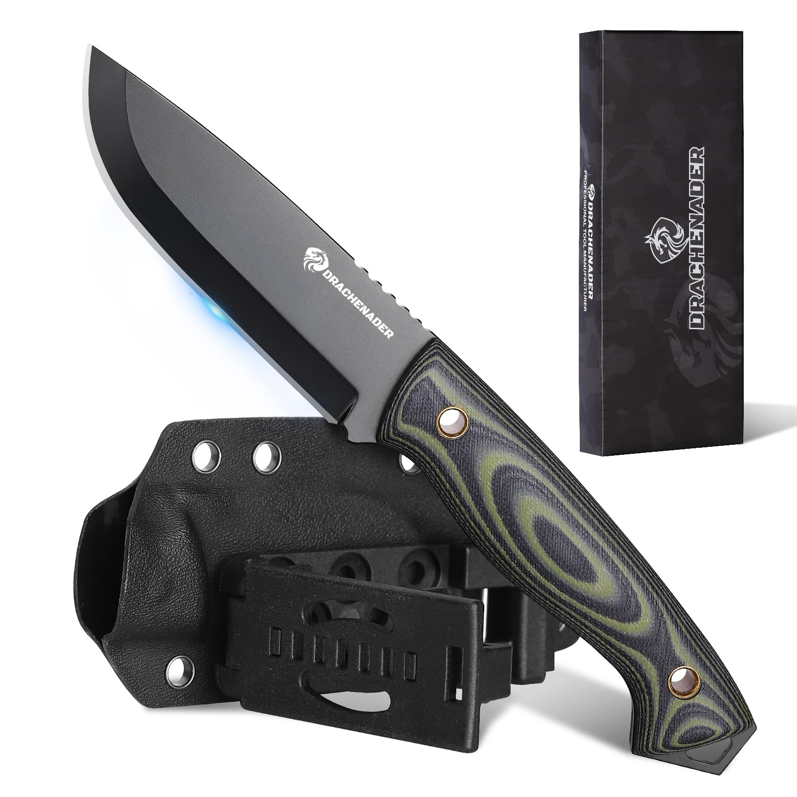 DRACHENADER 8.46" Survival Knife with Fire Starter