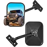 JOYTUTUS Mirrors Doors Off Compatible with Wrangler TJ JK JKU 1997-2018, Easy-Install Quick Release Side View Mirrors, No Vibration & Wobble, Does Not Fit on Doors