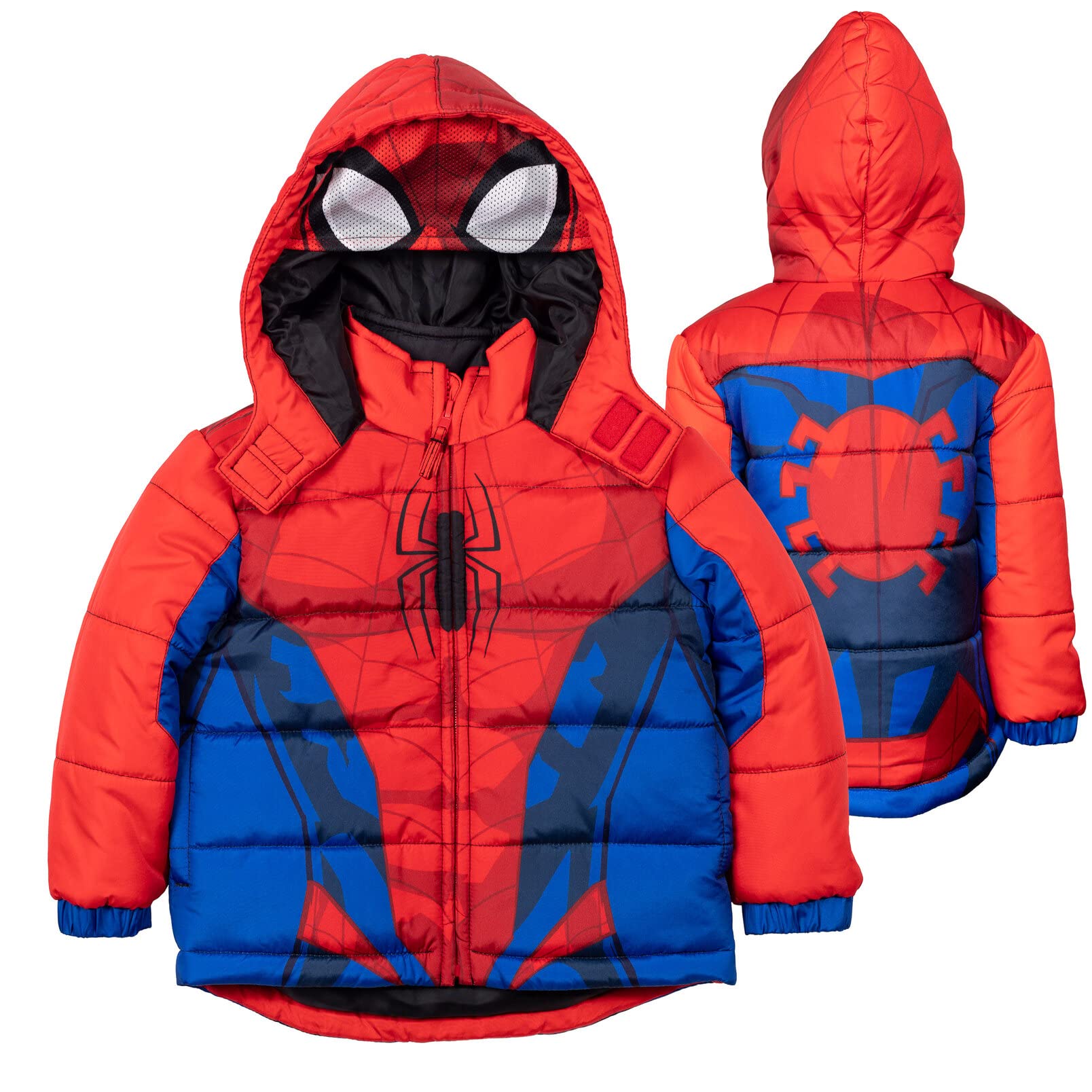 Marvel Zip Up Cosplay Puffer Jacket Toddler to Big Kid Sizes (2T - 14-16)