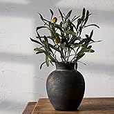 SIDUCAL Ceramic Decorative Flower Vase | 6 Inch Pottery Rustic Farmhouse | Boho | Terracotta Vase for Home Decor, Table, Living Room, Bathroom, Shelf, Mantel Decoration, Bronze