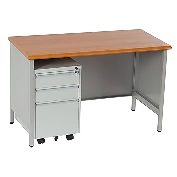 Mendler Metall Schreibtisch Boston T134 Mit Rollcontainer Incl