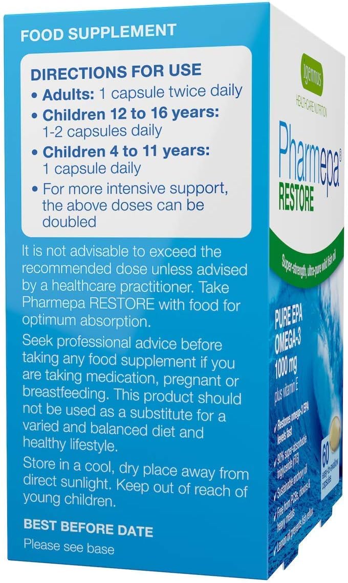 Igennus Pharmepa Restore, Pure EPA 1000mg, IFOS Certified, Omega-3 Triglyceride Form Fish Oil, Highly Absorbable rTG Form - Image 5