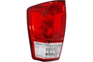 ALZIRIA Left Rear Tail Light Fit For 16 17 18 19 20 21 22 Tacoma 2016 2017 2018 2019 2020 2021 2022 Toyota Tacoma Pickup Brake Lamp Driver Side (Red Lights Chrome Trim - L)