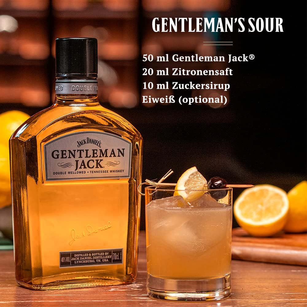Jack Daniel's Gentleman Jack Tennessee Whiskey -‎ Ein Mix aus Karamell, Minze und dunklen, reifen Äpfeln - limitiertes Geschenkset mit Whiskey Tumbler - 0.7L 40 Prozent 5