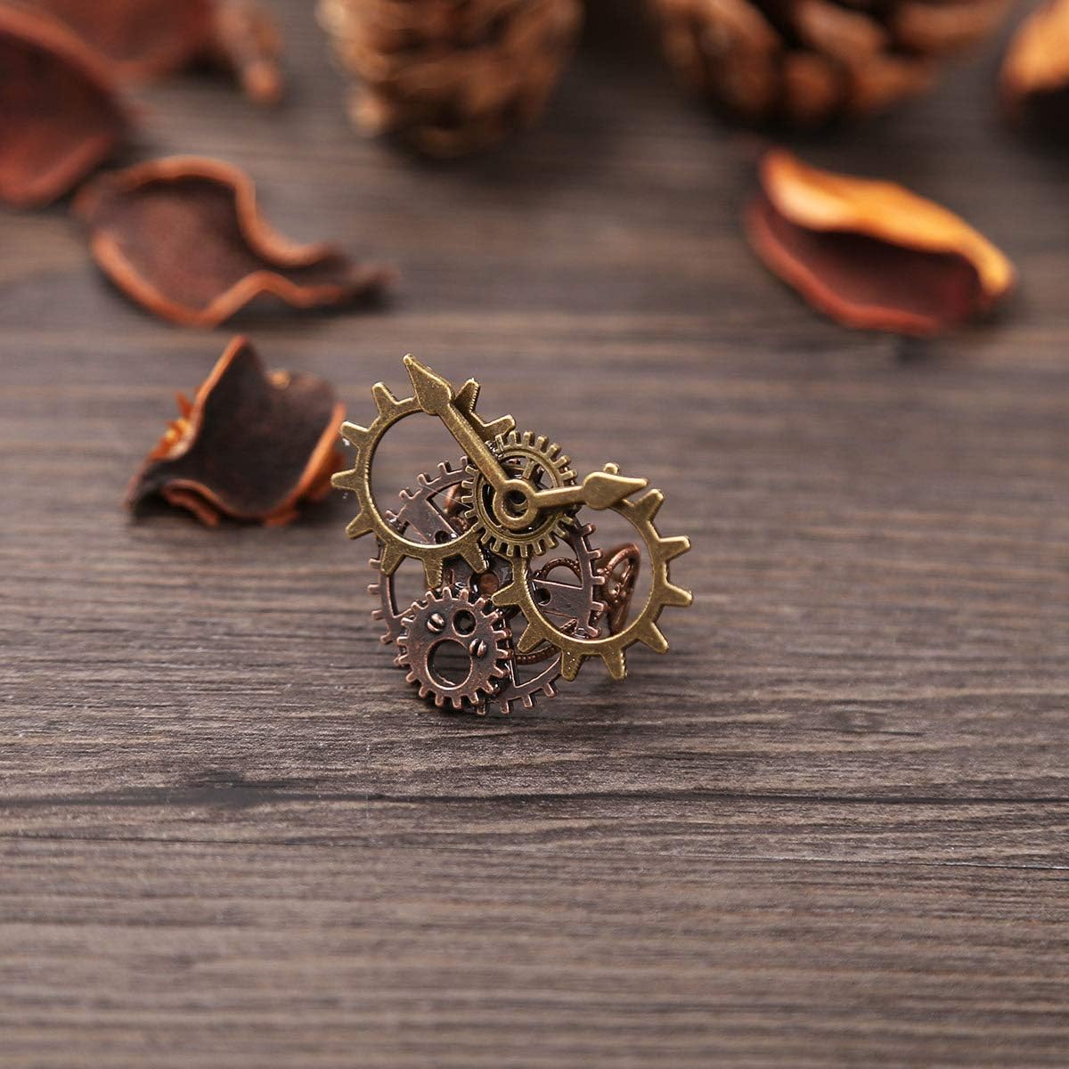 Uomo ranrann Unisex Gioielli Anello Grande Vitange Gotico con Forma di Ingranaggio  Orologio Rotondo Anello Uomo Regolabile Steapunk Accessori Carnevale  Venezia Costume urban-earth.co.uk