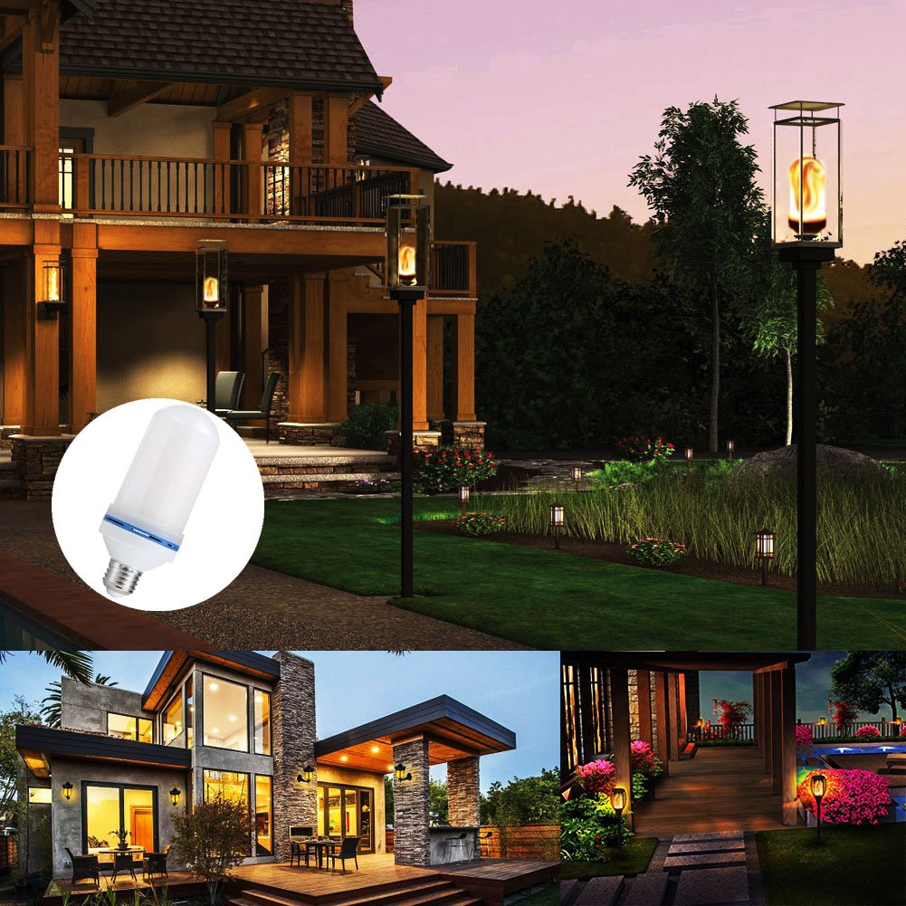 Romantic LED Flickering Simulation Flame Light Bulbs 3 Modes and Gyro Sensor,1500K True Fire Color,700 Lumens Nature effect,108pcs 2835 LED Beads