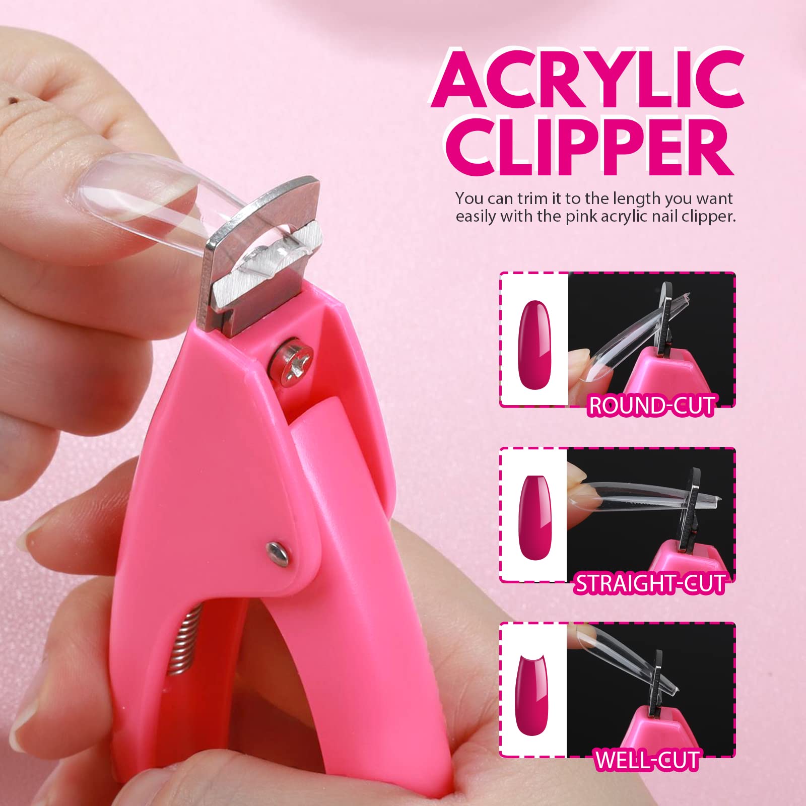 Teenitor 600 Pcs Clear Coffin Nail Tips, Acrylic Nail Kit, Clear Press On Nails, Long Fake Nails Coffin Nail Tips Full Cover, Acrylic Nail Clipper Nail Stand for False Nails - Image 4