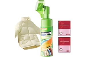 No-Rinse down Jacket Cleaner with Brush - Dry Cleaner Detergent for Clothing, 200ml Wash-Free Clothing Foam Spray, Down Deter