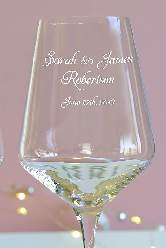 Personalised Wedding Wine Glasses Set of 2/Bride and Groom Wedding Gift