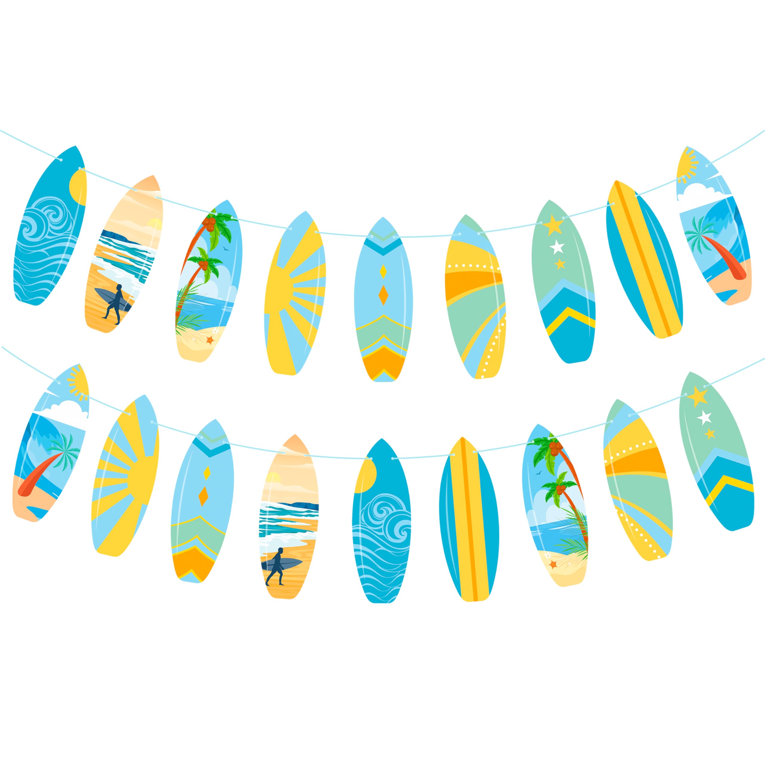 Photo 1 of 2Pcs Surfing Surfboard Banners Summer Surfing Birthday Party Decorations Beach Surf Banners Surfboard Theme Decoration for Surfer Birthday Beach Pool Theme Party Supplies